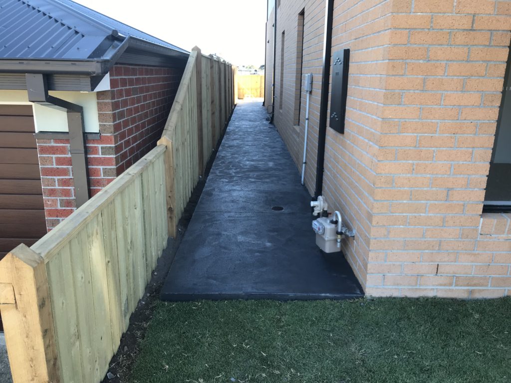 footpath down the side of a suburban house